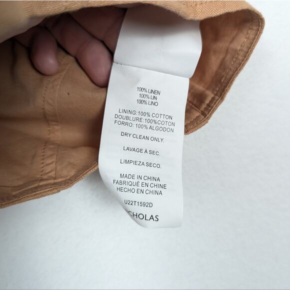 NWT Nicholas Twig Tan Darby Zip Front Linen Crop Top - Picture 6 of 8